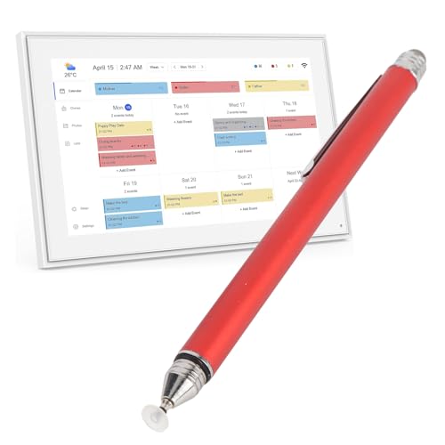 Stiftstift für Touchscreen, Hohe Empfindlichkeit 2 in 1 Kapazitiver Stiftstift, Doppelt mit Zwei Tipps für Digitale Kalender- und Touchscreen -Anwendungen (Rot) von Gugxiom