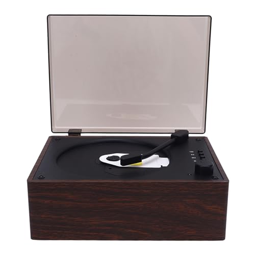 Tragbarer BT-CD-Player, Klare Soundqualität mit Fernbedienung, BT 5.0-Musikplayer, Eingebaute Lautsprecher, für Zuhause, Büro, Reisen (Walnussfarbe) von Gugxiom