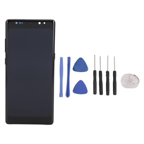 für Galaxy Note 8 OLED-Bildschirm-Touch-Baugruppe mit Rahmen, Originalgröße und Fingerabdruckfunktion, Touchscreen-Digitizer, Handy-Bildschirm-Ersatzset mit Werkzeugen von Gugxiom