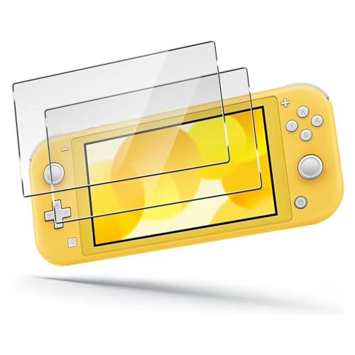GuiGui DaMoWang Kompatibel mit NS Switch Lite Displayschutz (5,5 Zoll), 9H Härte HD gehärtete Folie Anti-Fall-Schutzfolie (2 Stück) von GuiGui DaMoWang
