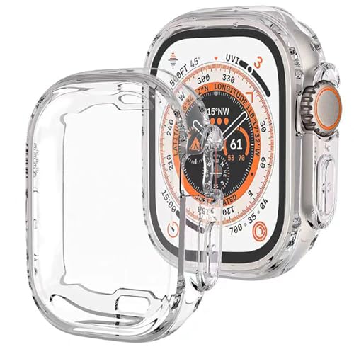 GuiGui DaMoWang Kompatibel mit Apple Smart Watch Ultra/Ultra 2 hülle (2024),Transparent TPU case,Weiches Silikon Schutzhülle (49mm) von GuiGui DaMoWang