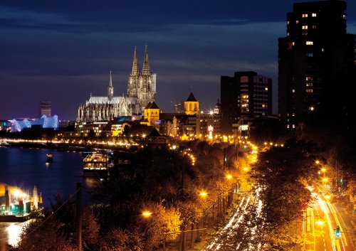 Guido Jakobs Postkarten Set Kölner Dom mit Autoverkehr am Abend - 10 identische Karten (Dom von Köln auf Postkarte - Postkartenset Ansichtskarte) 14155 von Guido Jakobs