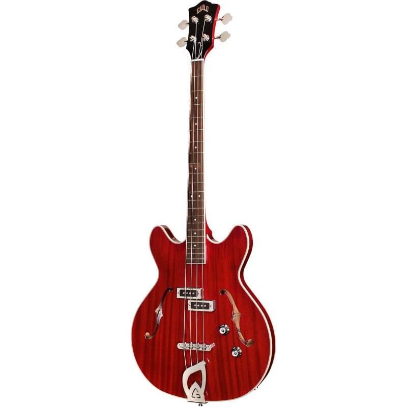 Guild Newark St. Collection Starfire I Bass Cherry Red Semi-Acoustic Bass Guitar von Guild
