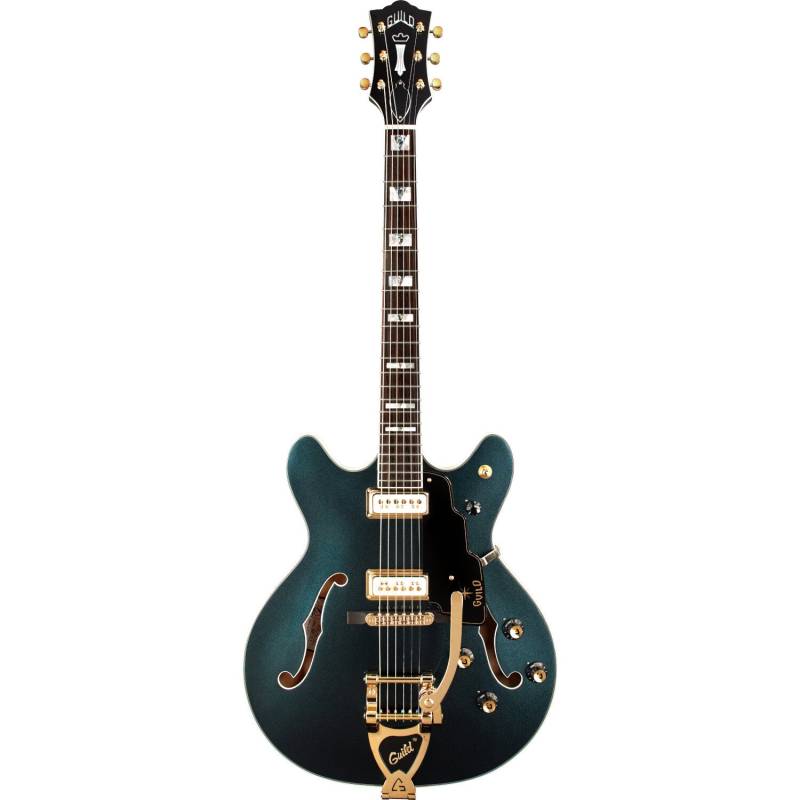 Guild Newark St. Collection Starfire VI Special Kingswood Green Semi-Acoustic Guitar with Case von Guild