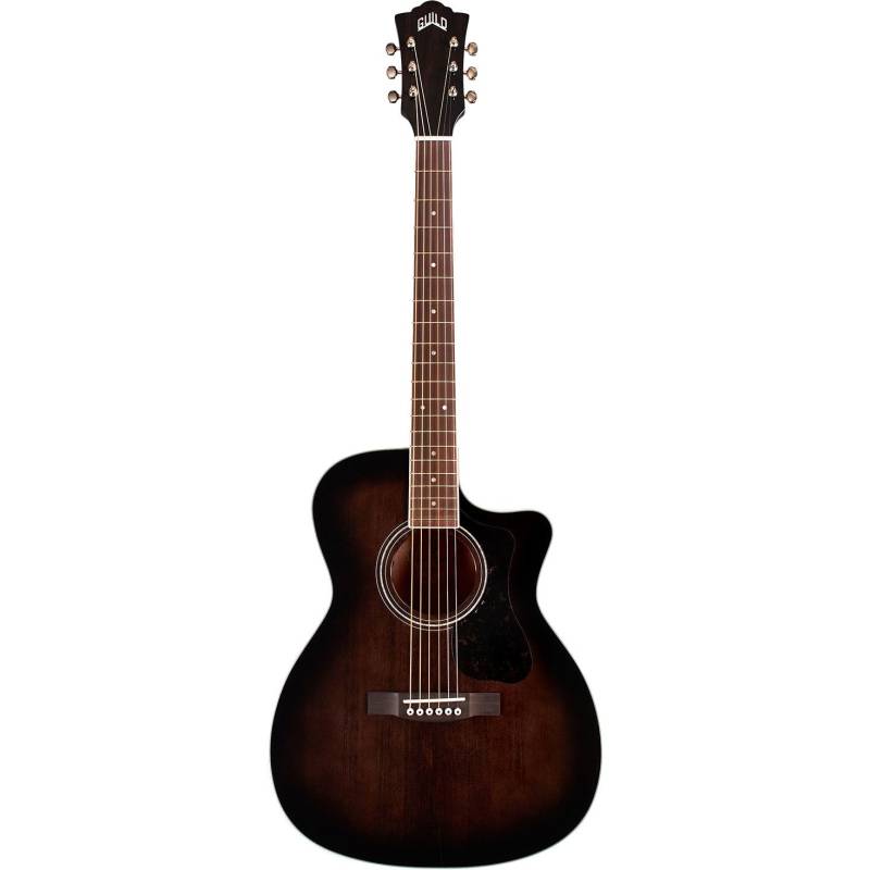 Guild Westerly Collection OM-260CE Deluxe Flamed Mahogany Trans Black Burst Electro-Acoustic Guitar von Guild