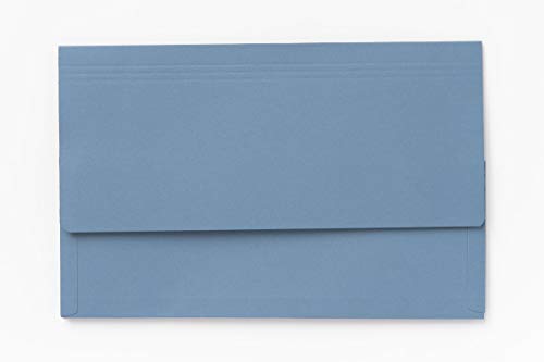 Exacompta PW5-BLUZ Guildhall Dokumententasche mit 3/4-Klappe, für A4-Dokumente, 35 mm Seitenfalte, 315 g/m², schweres Manila-Papier, Blau, 25 Stück von Guildhall