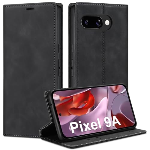 Guisessy Handyhülle für Google Pixel 9a Hülle Leder, Premium Klappbar Flip Wallet mit Magnet Kartenfach Standfunktion Schutzhülle Stoßfeste Klapphülle für Google Pixel 9a, Schwarz Guisessy Handyhülle für Google Pixel 9a Hülle Leder, Premium Klappbar Flip Wallet mit Magnet Kartenfach Standfunktion Schutzhülle Stoßfeste Klapphülle für Google Pixel 9a, Schwarz von Guisessy