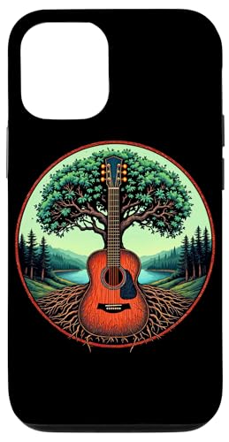 Akustikgitarre Baum des Lebens See & Wald Natur Gitarrist Hülle für iPhone 12/12 Pro von Guitarist Nature Guitar Musician Apparel & Gifts
