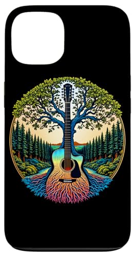 Akustikgitarre Baum des Lebens See & Wald Natur Gitarrist Hülle für iPhone 13 von Guitarist Nature Guitar Musician Apparel & Gifts
