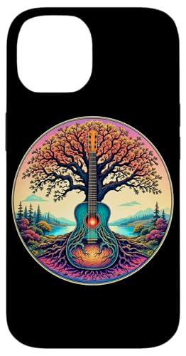 Akustikgitarre Baum des Lebens See & Wald Natur Gitarrist Hülle für iPhone 14 von Guitarist Nature Guitar Musician Apparel & Gifts