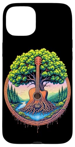 Akustikgitarre Baum des Lebens See & Wald Natur Gitarrist Hülle für iPhone 15 Plus von Guitarist Nature Guitar Musician Apparel & Gifts