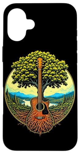 Akustikgitarre Baum des Lebens See & Wald Natur Gitarrist Hülle für iPhone 16 Plus Akustikgitarre Baum des Lebens See & Wald Natur Gitarrist Hülle für iPhone 16 Plus von Guitarist Nature Guitar Musician Apparel & Gifts