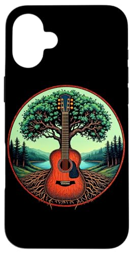 Akustikgitarre Baum des Lebens See & Wald Natur Gitarrist Hülle für iPhone 16 Plus Akustikgitarre Baum des Lebens See & Wald Natur Gitarrist Hülle für iPhone 16 Plus von Guitarist Nature Guitar Musician Apparel & Gifts