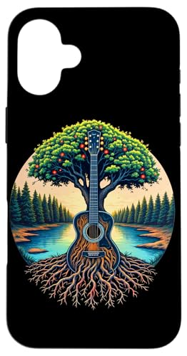 Akustikgitarre Baum des Lebens See & Wald Natur Gitarrist Hülle für iPhone 16 Plus Akustikgitarre Baum des Lebens See & Wald Natur Gitarrist Hülle für iPhone 16 Plus von Guitarist Nature Guitar Musician Apparel & Gifts