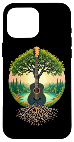 Akustikgitarre Baum des Lebens See & Wald Natur Gitarrist Hülle für iPhone 16 Pro Max Akustikgitarre Baum des Lebens See & Wald Natur Gitarrist Hülle für iPhone 16 Pro Max von Guitarist Nature Guitar Musician Apparel & Gifts