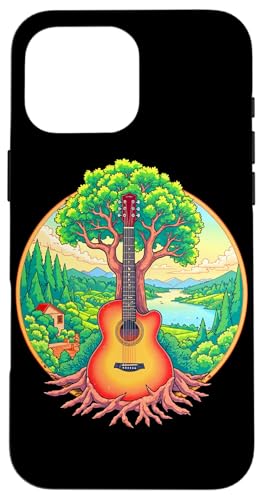 Akustikgitarre Baum des Lebens See & Wald Natur Gitarrist Hülle für iPhone 16 Pro Max Akustikgitarre Baum des Lebens See & Wald Natur Gitarrist Hülle für iPhone 16 Pro Max von Guitarist Nature Guitar Musician Apparel & Gifts