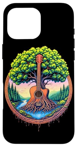 Akustikgitarre Baum des Lebens See & Wald Natur Gitarrist Hülle für iPhone 16 Pro Max Akustikgitarre Baum des Lebens See & Wald Natur Gitarrist Hülle für iPhone 16 Pro Max von Guitarist Nature Guitar Musician Apparel & Gifts