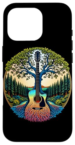 Akustikgitarre Baum des Lebens See & Wald Natur Gitarrist Hülle für iPhone 16 Pro Akustikgitarre Baum des Lebens See & Wald Natur Gitarrist Hülle für iPhone 16 Pro von Guitarist Nature Guitar Musician Apparel & Gifts