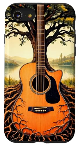 Akustikgitarre Baum des Lebens See & Wald Natur Gitarrist Hülle für iPhone SE (2020) / 7 / 8 von Guitarist Nature Guitar Musician Apparel & Gifts