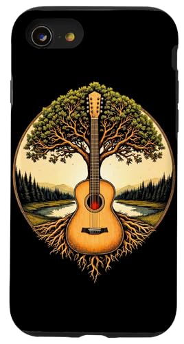 Akustikgitarre Baum des Lebens See & Wald Natur Gitarrist Hülle für iPhone SE (2020) / 7 / 8 von Guitarist Nature Guitar Musician Apparel & Gifts