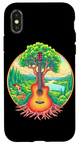 Akustikgitarre Baum des Lebens See & Wald Natur Gitarrist Hülle für iPhone X/XS Akustikgitarre Baum des Lebens See & Wald Natur Gitarrist Hülle für iPhone X/XS von Guitarist Nature Guitar Musician Apparel & Gifts