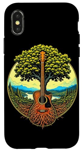 Akustikgitarre Baum des Lebens See & Wald Natur Gitarrist Hülle für iPhone X/XS Akustikgitarre Baum des Lebens See & Wald Natur Gitarrist Hülle für iPhone X/XS von Guitarist Nature Guitar Musician Apparel & Gifts