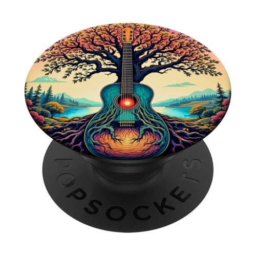 Akustikgitarre Baum des Lebens See & Wald Natur Gitarrist PopSockets Klebender PopGrip Akustikgitarre Baum des Lebens See & Wald Natur Gitarrist PopSockets Klebender PopGrip von Guitarist Nature Guitar Musician Apparel & Gifts