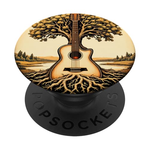 Akustikgitarre Baum des Lebens See & Wald Natur Gitarrist PopSockets Klebender PopGrip Akustikgitarre Baum des Lebens See & Wald Natur Gitarrist PopSockets Klebender PopGrip von Guitarist Nature Guitar Musician Apparel & Gifts