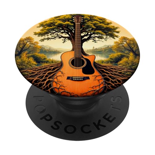 Akustikgitarre Baum des Lebens See & Wald Natur Gitarrist PopSockets Klebender PopGrip Akustikgitarre Baum des Lebens See & Wald Natur Gitarrist PopSockets Klebender PopGrip von Guitarist Nature Guitar Musician Apparel & Gifts