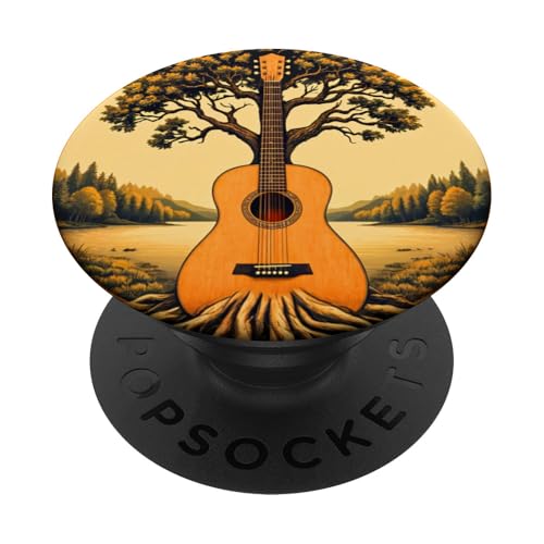 Akustikgitarre Baum des Lebens See & Wald Natur Gitarrist PopSockets Klebender PopGrip Akustikgitarre Baum des Lebens See & Wald Natur Gitarrist PopSockets Klebender PopGrip von Guitarist Nature Guitar Musician Apparel & Gifts
