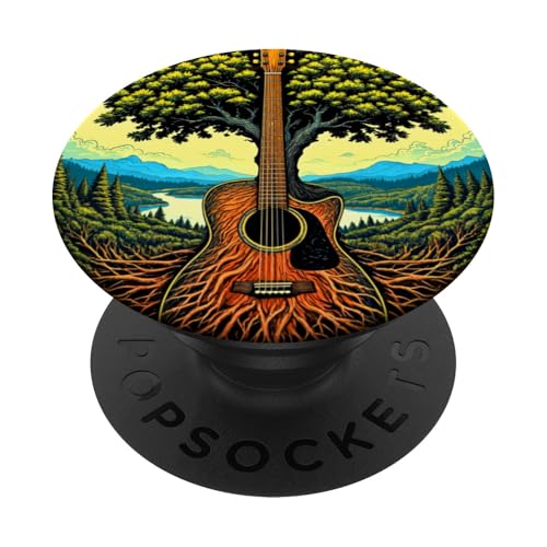 Akustikgitarre Baum des Lebens See & Wald Natur Gitarrist PopSockets Klebender PopGrip Akustikgitarre Baum des Lebens See & Wald Natur Gitarrist PopSockets Klebender PopGrip von Guitarist Nature Guitar Musician Apparel & Gifts
