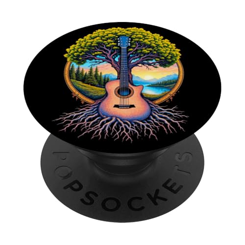 Akustikgitarre Baum des Lebens See & Wald Natur Gitarrist PopSockets Klebender PopGrip Akustikgitarre Baum des Lebens See & Wald Natur Gitarrist PopSockets Klebender PopGrip von Guitarist Nature Guitar Musician Apparel & Gifts