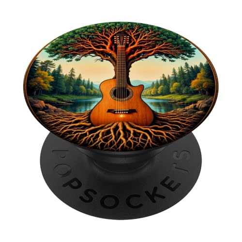Akustikgitarre Baum des Lebens See & Wald Natur Gitarrist PopSockets Klebender PopGrip Akustikgitarre Baum des Lebens See & Wald Natur Gitarrist PopSockets Klebender PopGrip von Guitarist Nature Guitar Musician Apparel & Gifts