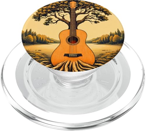 Akustikgitarre Baum des Lebens See & Wald Natur Gitarrist PopSockets PopGrip für MagSafe von Guitarist Nature Guitar Musician Apparel & Gifts
