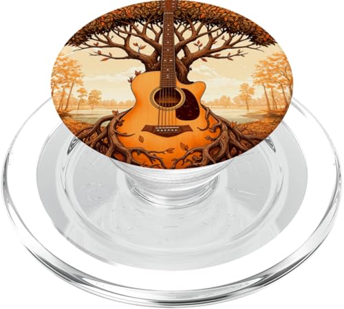 Akustikgitarre Baum des Lebens See & Wald Natur Gitarrist PopSockets PopGrip für MagSafe von Guitarist Nature Guitar Musician Apparel & Gifts