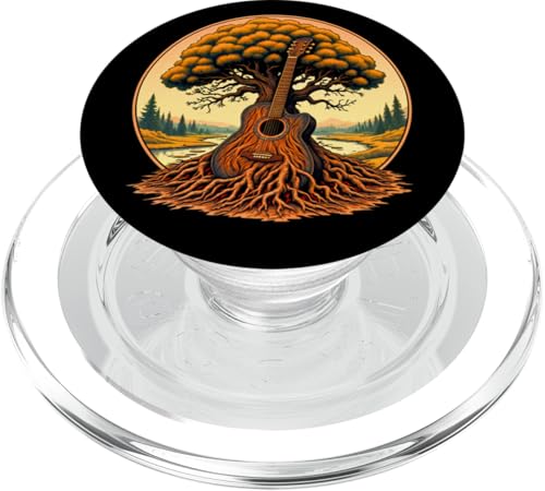 Akustikgitarre Baum des Lebens See & Wald Natur Gitarrist PopSockets PopGrip für MagSafe von Guitarist Nature Guitar Musician Apparel & Gifts