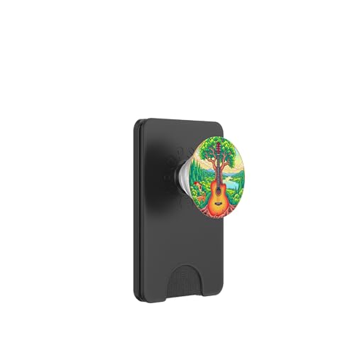 Akustikgitarre Baum des Lebens See & Wald Natur Gitarrist PopSockets PopWallet für MagSafe von Guitarist Nature Guitar Musician Apparel & Gifts