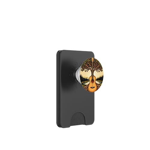 Akustikgitarre Baum des Lebens See & Wald Natur Gitarrist PopSockets PopWallet für MagSafe von Guitarist Nature Guitar Musician Apparel & Gifts
