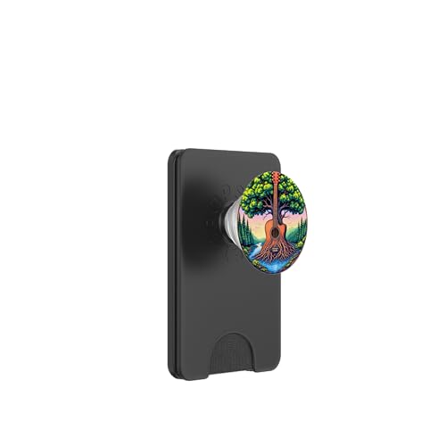 Akustikgitarre Baum des Lebens See & Wald Natur Gitarrist PopSockets PopWallet für MagSafe von Guitarist Nature Guitar Musician Apparel & Gifts