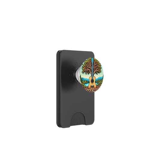 Akustikgitarre Baum des Lebens See & Wald Natur Gitarrist PopSockets PopWallet für MagSafe von Guitarist Nature Guitar Musician Apparel & Gifts