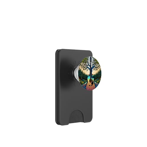 Akustikgitarre Baum des Lebens See & Wald Natur Gitarrist PopSockets PopWallet für MagSafe von Guitarist Nature Guitar Musician Apparel & Gifts