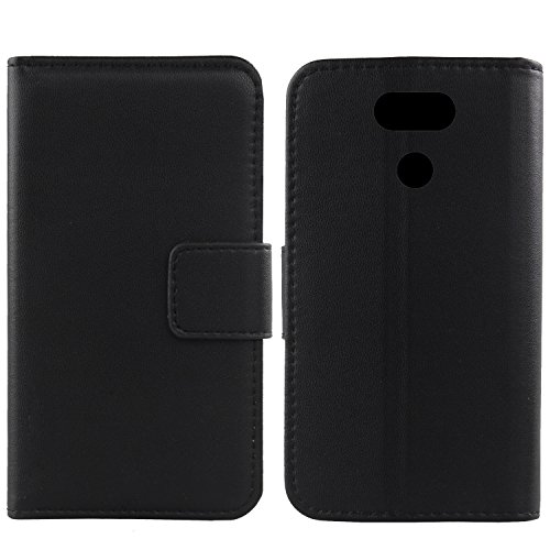 Gukas Design Echt Leder Tasche Für Archos Sense 55S 5.5" Hülle Lederhülle Handyhülle Handy Flip Brieftasche mit Kartenfächer Schutz Protektiv Genuine Premium Case Cover Etui Skin (Schwarz) von Gukas