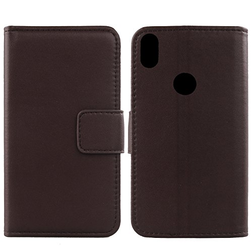 Gukas Design Echt Leder Tasche Für BQ Aquaris X/X pro 5.2" Hülle Lederhülle Handyhülle Handy Flip Brieftasche mit Kartenfächer Schutz Protektiv Genuine Premium Case Cover Etui Skin (Dark Braun) von Gukas