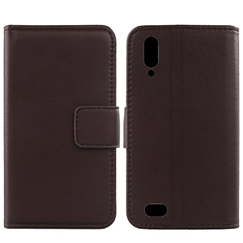 Gukas Design Echt Leder Tasche Für Cat S61 5.2" Hülle Lederhülle Handyhülle Handy Flip Brieftasche mit Kartenfächer Schutz Protektiv Genuine Premium Case Cover Etui Skin (Dark Braun) von Gukas