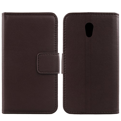 Gukas Design Echt Leder Tasche Für Lenovo Vibe P2 5.5" Hülle Lederhülle Handyhülle Handy Flip Brieftasche mit Kartenfächer Schutz Protektiv Genuine Premium Case Cover Etui Skin (Dark Braun) von Gukas