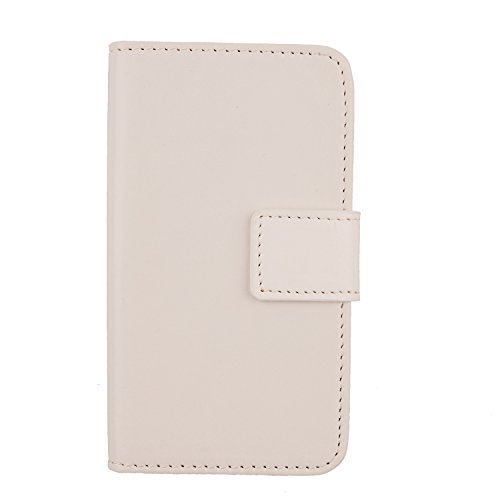 Gukas Design PU Leder Tasche Hülle Skin Für THL T6 T6S T6C T6Pro 5.0" Brieftasche mit Karten Slots Schutz Protektiv Case Cover Handy Etui (Farbe: Weiss) von Gukas