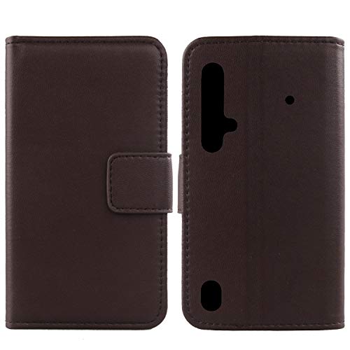 Gukas Echt Leder Tasche TPU Silikon Schale Für Blackview BV9900 Pro / BV9900 / BV9900E Hülle Handy Flip Lederhülle Handyhülle Brieftasche Kartenfächer Schutz Premium Case Cover Etui (Dark Braun) von Gukas