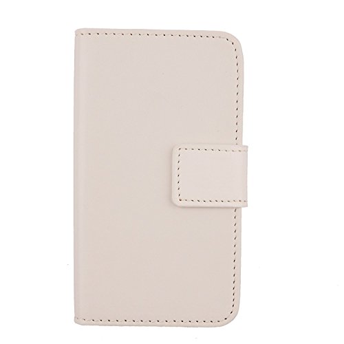 Gukas PU Leder Tasche Hülle Für Acer Liquid Zest Plus 5.5" Handy Flip Design Brieftasche mit Kartenfächer Schutz Protektiv Case Cover Etui Skin (Farbe: Weiss) von Gukas