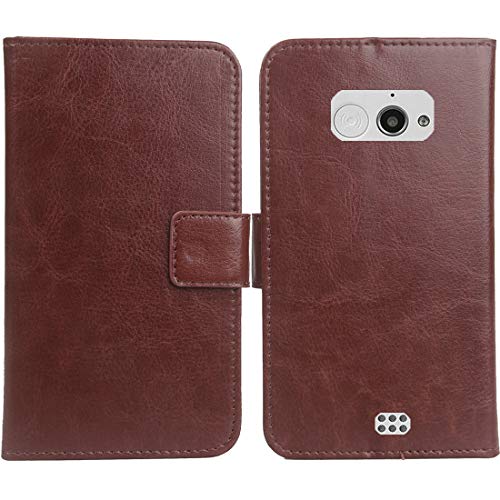 Gukas PU Leder Tasche Hülle Für Doro 7010/7011 2.8" Handy Flip Lederhülle Handyhülle Brieftasche Schutz Case Cover Etui (Braun) von Gukas