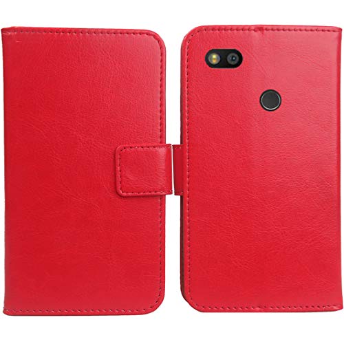 Gukas PU Leder Tasche Hülle Für Fairphone 3/3+ / 3 Plus 5.65" Handy Flip Lederhülle Handyhülle Brieftasche Schutz Case Cover Etui (Rot) von Gukas